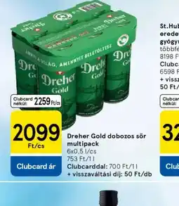 Tesco Dreher Gold dobozos sör multipack ajánlat
