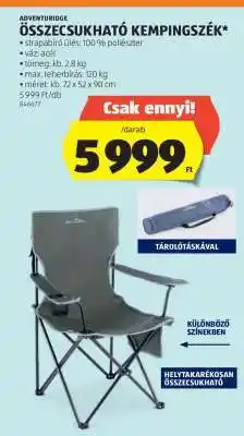 ALDI ADVENTURIDGE Összecsukható Kempingszék ajánlat
