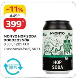 Auchan MONYO Hop Soda Dobozos Sör ajánlat