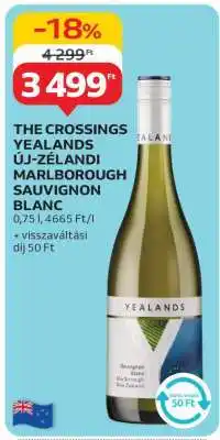 Auchan THE CROSSINGS YEALANDS ÚJ-ZÉLANDI MARLBOROUGH SAUVIGNON BLANC ajánlat