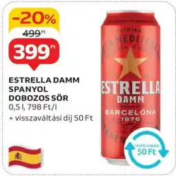 Auchan Estrella Damm Spanyol Dobozos Sör ajánlat