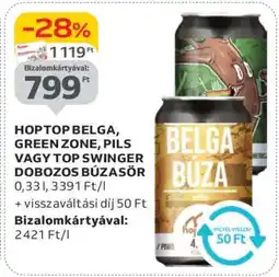 Auchan Hoptop Belga, Green Zone, Pils vagy Top Swinger Dobozos Búzasör ajánlat