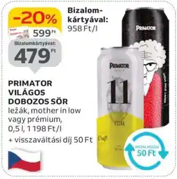 Auchan PRIMATOR VILÁGOS DOBOZOS SÖR ajánlat