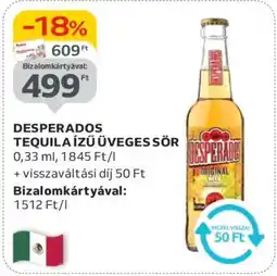 Auchan DESPERADOS TEQUILA ÍZŰ ÜVEGES SÖR ajánlat
