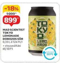 Auchan Mad Scientist Tokyo Lemonade Dobozos Sör ajánlat