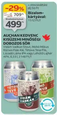 Auchan AUCHAN KEDVENC KISÜZEMI MINŐSÉGI DOBOZOS SÖR ajánlat