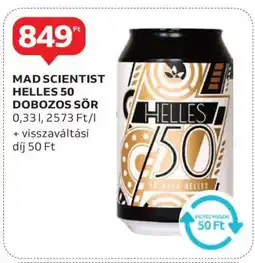 Auchan Mad Scientist Helles 50 Dobozos Sör ajánlat