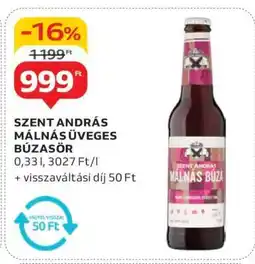 Auchan SZENT ANDRÁS MÁLNÁS ÜVEGES BÚZASÖR ajánlat