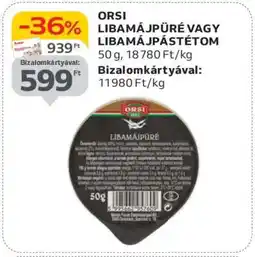 Auchan ORSI LIBAMÁJPÜRÉ VAGY LIBAMÁJPÁSTÉTOM ajánlat