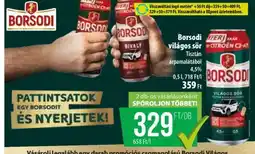 Coop BORSODI Világos sör ajánlat