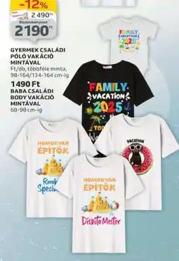 Auchan Gyermek családi póló vakáció mintával ajánlat