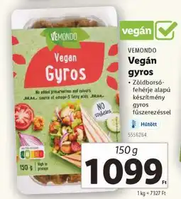 Lidl Vemondo Vegán gyros ajánlat