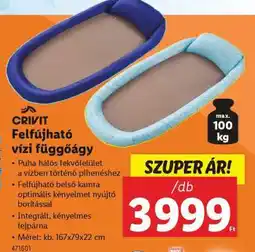 Lidl CRIVIT Felfújható vízi függőágy ajánlat