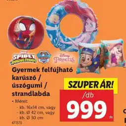 Lidl Gyermek felfújható karúszó / úszógumi / strandlabda ajánlat