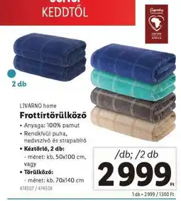 Lidl LIVARNO HOME Frottírtörülköző ajánlat