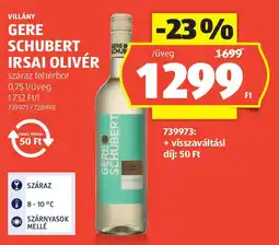 ALDI Villány gere schubert irsai olivér ajánlat