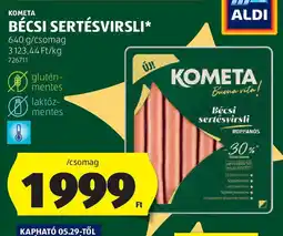 ALDI Kometa bécsi sertésvirsli ajánlat