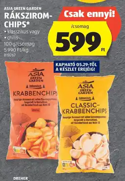 ALDI Asia green garden rákszirom- chips ajánlat