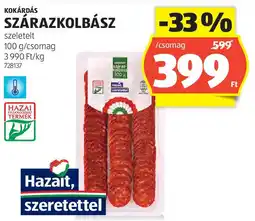 ALDI Kokárdás szárazkolbász ajánlat