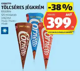 Cornetto tölcséres jégkrém
