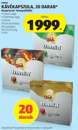 ALDI Omnia kávékapszula ajánlat