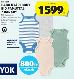 ALDI Lily & Dan baba nyári body bio pamuttal ajánlat