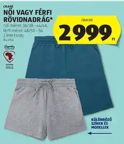 ALDI Crane női vagy férfi rövidnadrág ajánlat