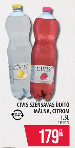 Coop Cívis szénsavas üdítő málna, citrom ajánlat