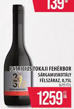 Coop Patricius tokaji fehérbor ajánlat