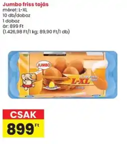 Jumbo friss tojás