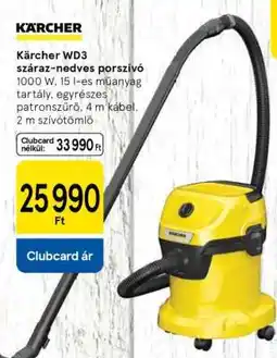 Tesco Kärcher WD3 száraz-nedves porszívó ajánlat