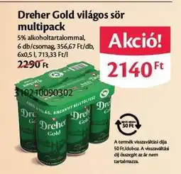 EcoFamily Dreher Gold világos sör multipack ajánlat