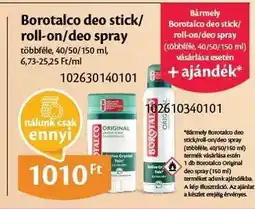 EcoFamily Borotalco deo stick/roll-on/deo spray ajánlat