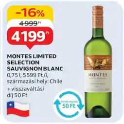 Auchan MONTES LIMITED SELECTION SAUVIGNON BLANC ajánlat