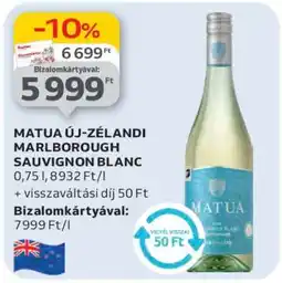 Auchan MATUA Új-Zélandi Marlborough Sauvignon Blanc ajánlat
