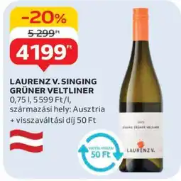 Auchan LAURENZ V. SINGING GRÜNER VELTLINER ajánlat