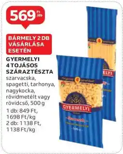 Auchan Gyermelyi 4 tojásos száraz tészta ajánlat