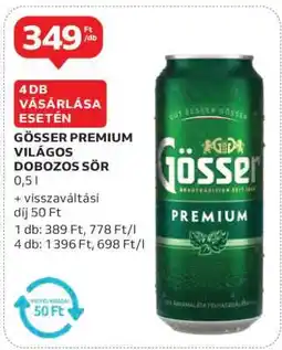Auchan Gösser Premium Világos Dobozos Sör ajánlat