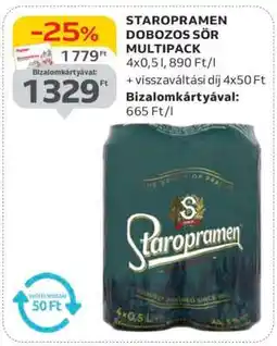 Auchan Staropramen Dobozos Sör Multipack ajánlat