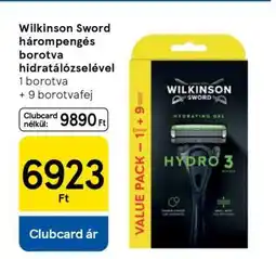 Tesco Wilkinson Sword hárompengés borotva hidratálózselével ajánlat