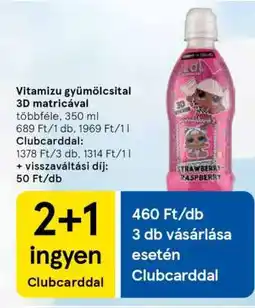 Tesco Vitamizu gyümölcsital 3D matricával ajánlat
