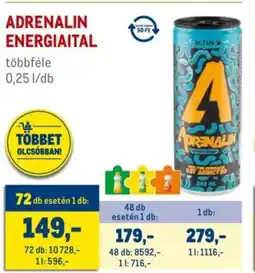 Metro Adrenalin energiaital ajánlat