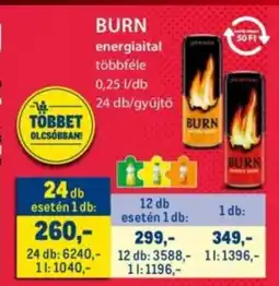 Metro Burn energiaital ajánlat