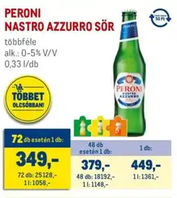 Metro Peroni nastro azzurro sör ajánlat