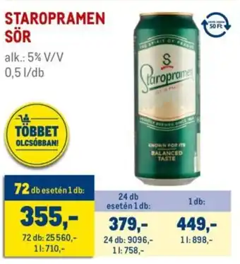 Metro Staropramen sör ajánlat
