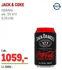Metro Jack & coke ajánlat