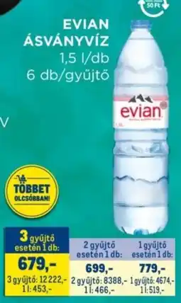 Metro Evian ásványvíz ajánlat