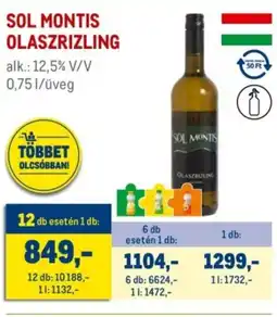 Metro Sol montis olaszrizling ajánlat