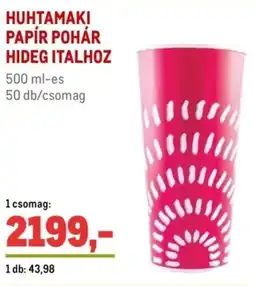 Metro Huhtamaki papír pohár hideg italhoz ajánlat