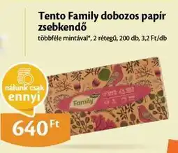 EcoFamily Tento Family dobozos papír zsebkendő ajánlat